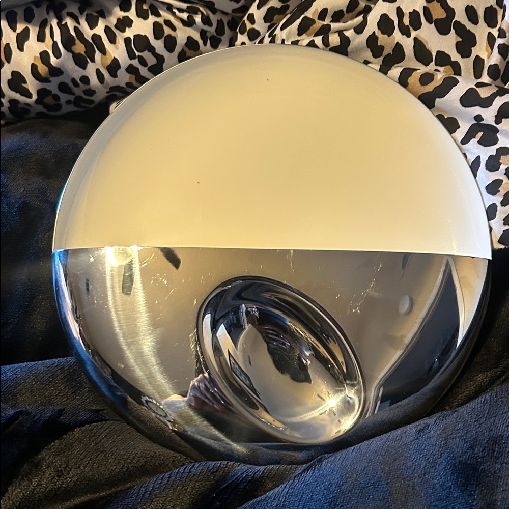 Modern Magppie Silver and White stainless steel chip and dip serving platter